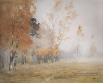 Bosquet œuvres - brume automne 1899 Isaac Levitan bois arbres paysage